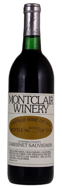 1976 Montclair Winery Kreck Vineyards Cabernet Sauvignon, 750ml