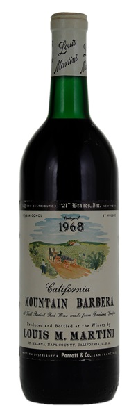 1968 Louis M. Martini California Mountain Barbera, 750ml