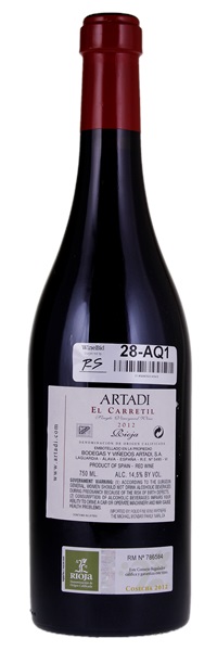 2012 Artadi Rioja El Carretil, 750ml