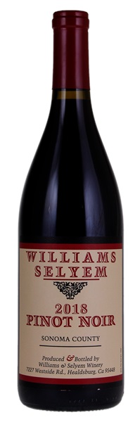 2018 Williams Selyem Sonoma County Pinot Noir, 750ml