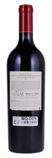 2008 Morlet Family Vineyards Coeur de Vallee Cabernet Sauvignon, 750ml