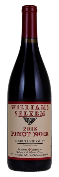 2018 Williams Selyem Russian River Valley Pinot Noir, 750ml