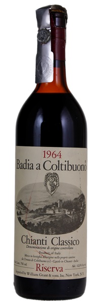 1964 Badia a Coltibuono Chianti Classico Riserva, 750ml