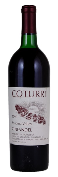 1992 Coturri Chauvet Vineyard Zinfandel, 750ml