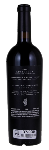 2018 Alejandro Bulgheroni Lithology Beckstoffer Dr. Crane Vineyard Cabernet Sauvignon, 750ml