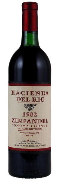 1982 Hacienda Del Rio Leno Martinelli Vineyard Zinfandel, 750ml