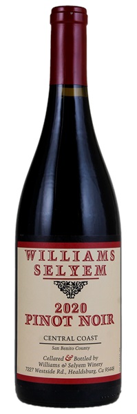 2020 Williams Selyem Central Coast Pinot Noir, 750ml