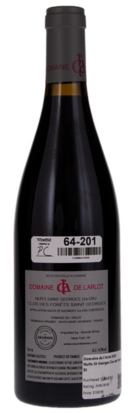 2020 Domaine de L'Arlot Nuits St. Georges Clos des Forets St. Georges, 750ml