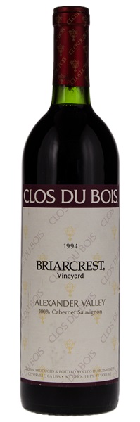 1994 Clos du Bois Briarcrest Cabernet Sauvignon, 750ml