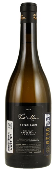 2014 Fait Main Toyon Farm Chardonnay, 750ml