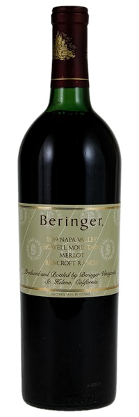 1989 Beringer Bancroft Ranch Howell Mountain Merlot