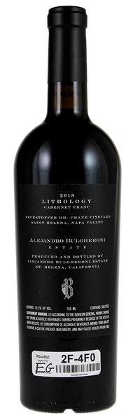 2018 Alejandro Bulgheroni Lithology Beckstoffer Dr. Crane Vineyard Cabernet Franc, 750ml