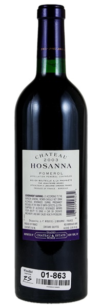 2003 Château Hosanna, 750ml