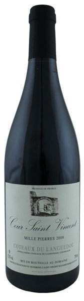 2008 Cour Saint Vincent Mille Pierres, 750ml