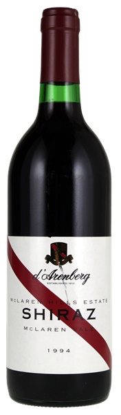 1994 d'Arenberg McLaren Hills Estate Shiraz, 750ml