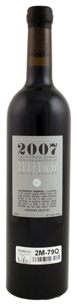 2007 Lillian Winery California Syrah, 750ml