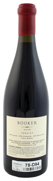 2008 Booker Vineyard Vertigo, 750ml