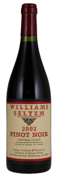 2002 Williams Selyem Central Coast Pinot Noir, 750ml