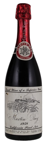 1958 Martin Ray Saratoga Pinot Noir, 750ml