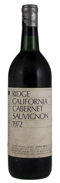 1972 Ridge Estate Cabernet Sauvignon, 750ml