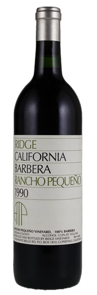 1990 Ridge Rancho Pequeno Barbera ATP, 750ml