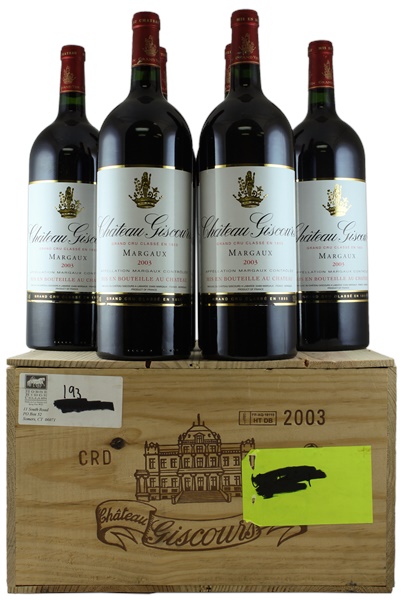 2003 Château Giscours, 1.5ltr, 6-bottle Lot, Wood Case Bordeaux Red Blends  (Claret) 3eme Cru | WineBid | Wine for Sale