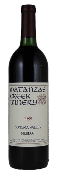 1988 Matanzas Creek Merlot, 750ml