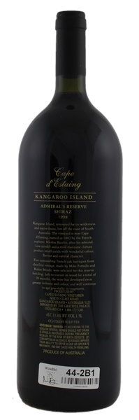 1998 Cape d'Estaing Kangaroo Island Admiral's Reserve Shiraz, 1.5ltr