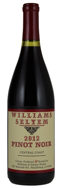 2012 Williams Selyem Central Coast Pinot Noir, 750ml