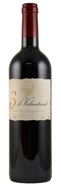 2012 3 de Valandraud, 750ml