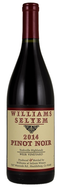 2014 Williams Selyem Weir Vineyard Pinot Noir
