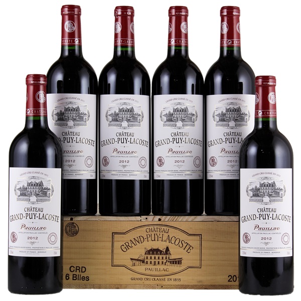 2012 Château Grand-Puy-Lacoste, 6-bottle Lot, Wood Case Bordeaux Red Blends  (Claret) 5eme Cru | WineBid