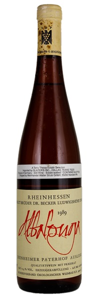 1989 Bruder Dr. Becker Ludwigshohe Albalonga Dienheimer Paterhof Auslese #11, 750ml