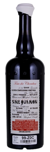2014 Sine Qua Non Testa dei Cherubini Eleven Confessions Vineyard Grenache, 750ml